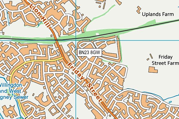 BN23 8GW map - OS VectorMap District (Ordnance Survey) BN23 8GW map - OS VectorMap District (Ordnance Survey)