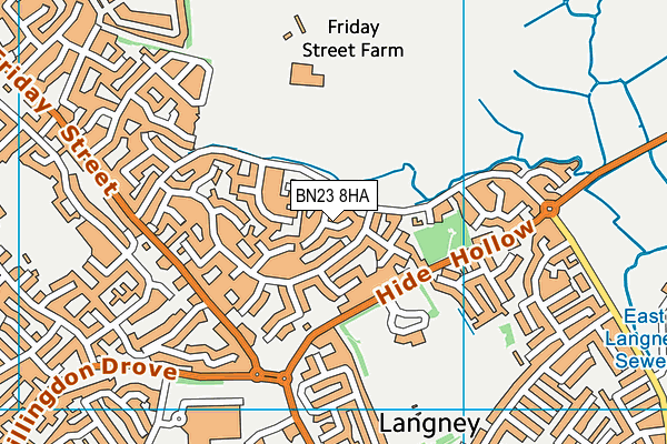 BN23 8HA map - OS VectorMap District (Ordnance Survey)