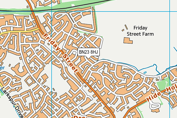BN23 8HJ map - OS VectorMap District (Ordnance Survey)