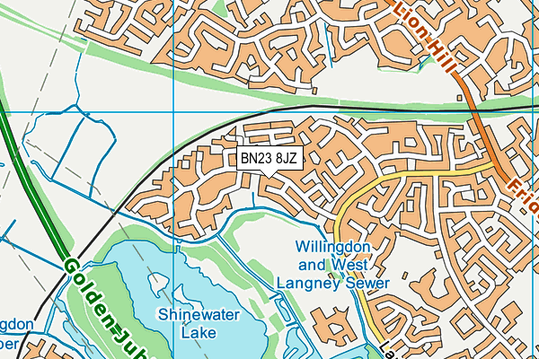 BN23 8JZ map - OS VectorMap District (Ordnance Survey) BN23 8JZ map - OS VectorMap District (Ordnance Survey)