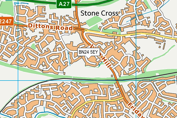 BN24 5EY map - OS VectorMap District (Ordnance Survey) BN24 5EY map - OS VectorMap District (Ordnance Survey)