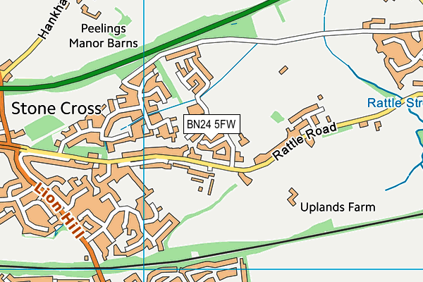 BN24 5FW map - OS VectorMap District (Ordnance Survey) BN24 5FW map - OS VectorMap District (Ordnance Survey)
