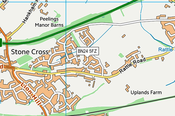 BN24 5FZ map - OS VectorMap District (Ordnance Survey) BN24 5FZ map - OS VectorMap District (Ordnance Survey)