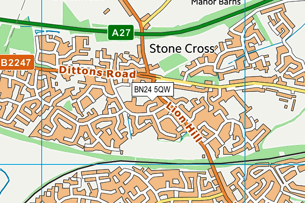 BN24 5QW map - OS VectorMap District (Ordnance Survey)