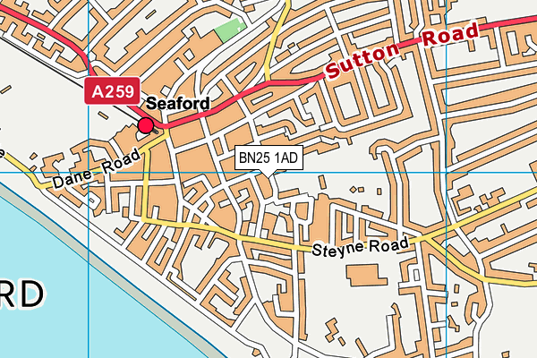 BN25 1AD map - OS VectorMap District (Ordnance Survey) BN25 1AD map - OS VectorMap District (Ordnance Survey)