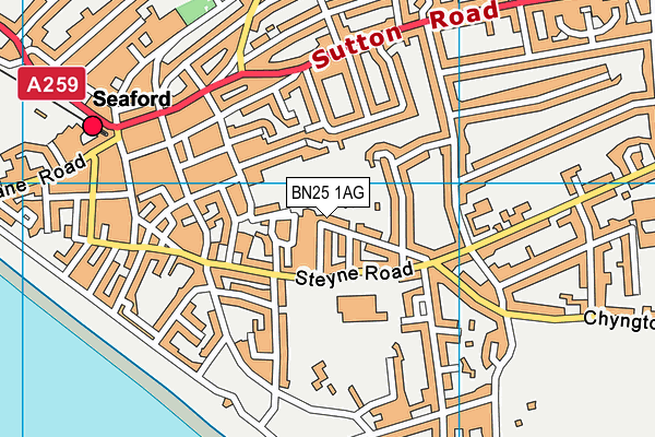 BN25 1AG map - OS VectorMap District (Ordnance Survey) BN25 1AG map - OS VectorMap District (Ordnance Survey)