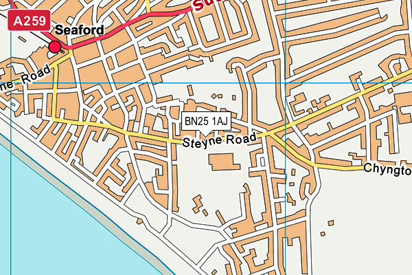BN25 1AJ map - OS VectorMap District (Ordnance Survey) BN25 1AJ map - OS VectorMap District (Ordnance Survey)