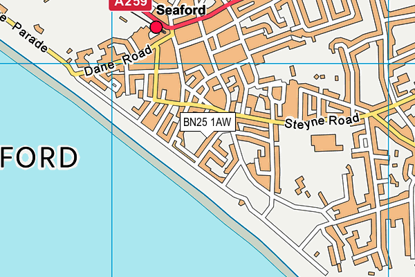 BN25 1AW map - OS VectorMap District (Ordnance Survey) BN25 1AW map - OS VectorMap District (Ordnance Survey)