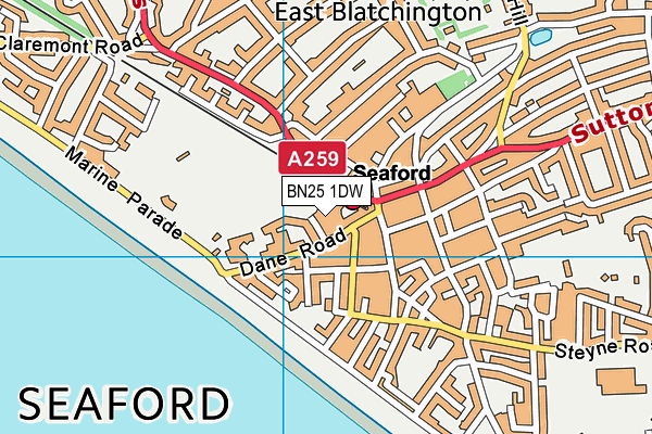 BN25 1DW map - OS VectorMap District (Ordnance Survey) BN25 1DW map - OS VectorMap District (Ordnance Survey)
