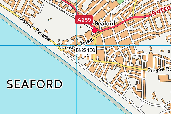 BN25 1EG map - OS VectorMap District (Ordnance Survey) BN25 1EG map - OS VectorMap District (Ordnance Survey)