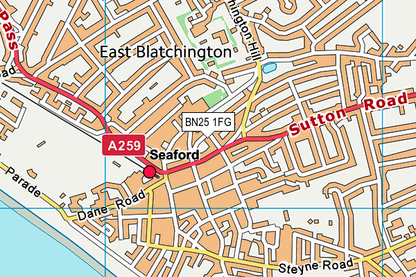 BN25 1FG map - OS VectorMap District (Ordnance Survey) BN25 1FG map - OS VectorMap District (Ordnance Survey)