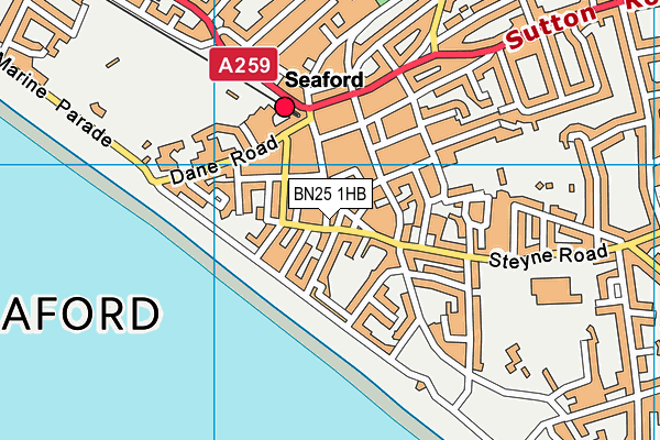 BN25 1HB map - OS VectorMap District (Ordnance Survey) BN25 1HB map - OS VectorMap District (Ordnance Survey)