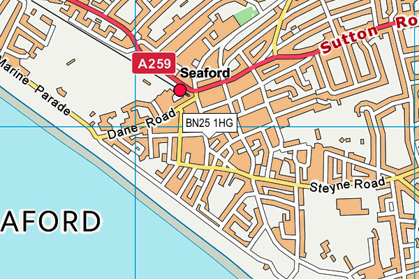 BN25 1HG map - OS VectorMap District (Ordnance Survey)