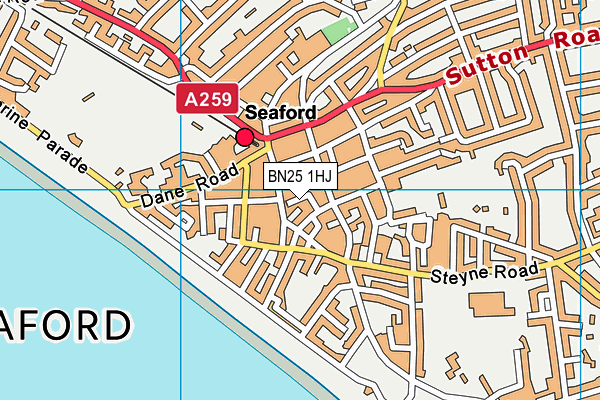 BN25 1HJ map - OS VectorMap District (Ordnance Survey) BN25 1HJ map - OS VectorMap District (Ordnance Survey)
