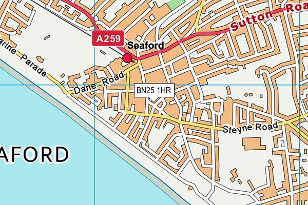 BN25 1HR map - OS VectorMap District (Ordnance Survey)