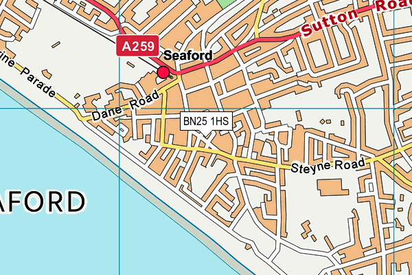 BN25 1HS map - OS VectorMap District (Ordnance Survey)