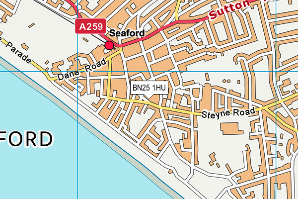 BN25 1HU map - OS VectorMap District (Ordnance Survey) BN25 1HU map - OS VectorMap District (Ordnance Survey)