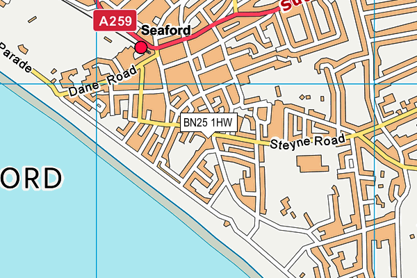 BN25 1HW map - OS VectorMap District (Ordnance Survey) BN25 1HW map - OS VectorMap District (Ordnance Survey)