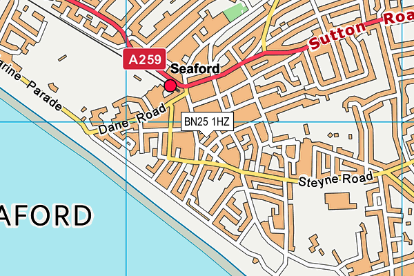 BN25 1HZ map - OS VectorMap District (Ordnance Survey) BN25 1HZ map - OS VectorMap District (Ordnance Survey)