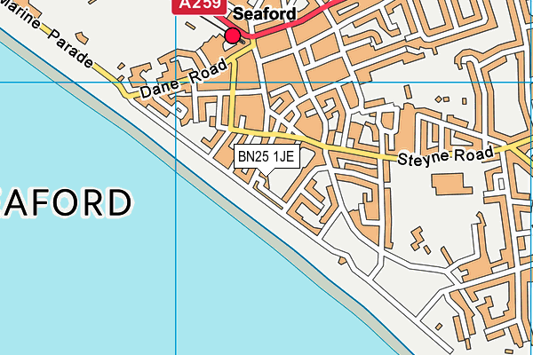 BN25 1JE map - OS VectorMap District (Ordnance Survey)