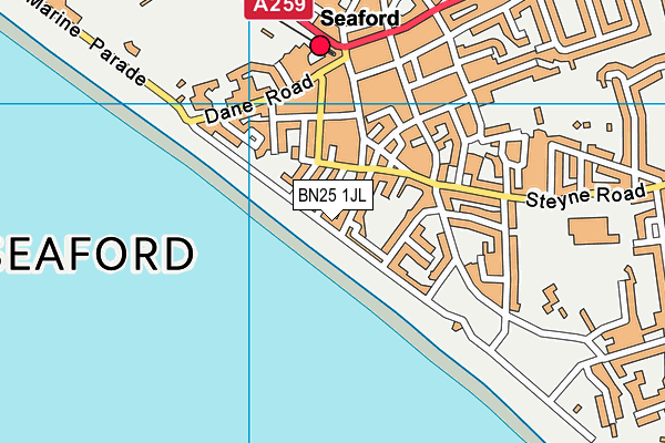 BN25 1JL map - OS VectorMap District (Ordnance Survey) BN25 1JL map - OS VectorMap District (Ordnance Survey)