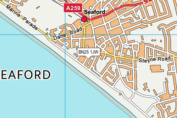 BN25 1JW map - OS VectorMap District (Ordnance Survey) BN25 1JW map - OS VectorMap District (Ordnance Survey)