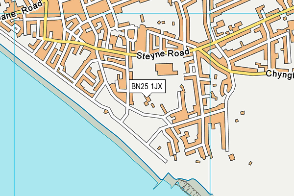 BN25 1JX map - OS VectorMap District (Ordnance Survey) BN25 1JX map - OS VectorMap District (Ordnance Survey)