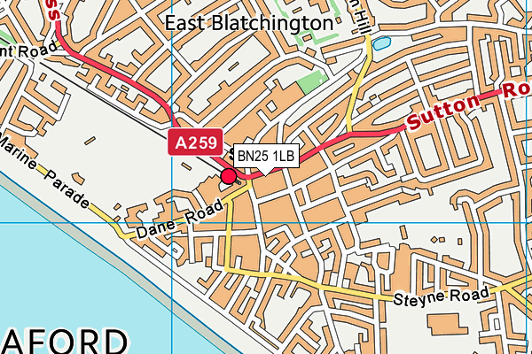 BN25 1LB map - OS VectorMap District (Ordnance Survey) BN25 1LB map - OS VectorMap District (Ordnance Survey)