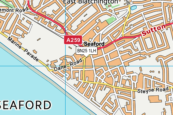 BN25 1LH map - OS VectorMap District (Ordnance Survey)