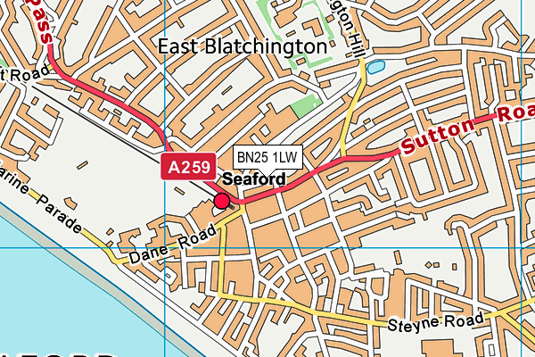 BN25 1LW map - OS VectorMap District (Ordnance Survey) BN25 1LW map - OS VectorMap District (Ordnance Survey)
