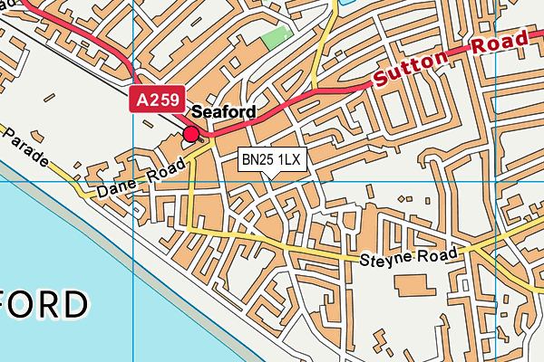 BN25 1LX map - OS VectorMap District (Ordnance Survey) BN25 1LX map - OS VectorMap District (Ordnance Survey)