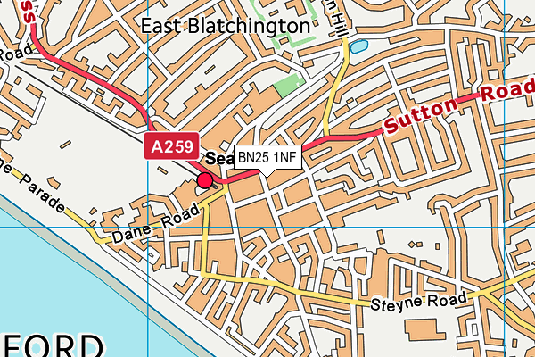 BN25 1NF map - OS VectorMap District (Ordnance Survey) BN25 1NF map - OS VectorMap District (Ordnance Survey)