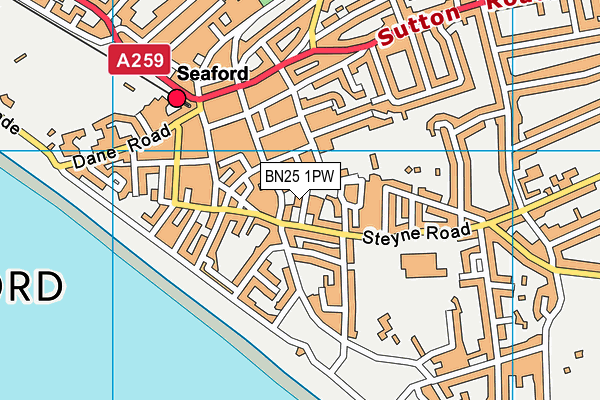 BN25 1PW map - OS VectorMap District (Ordnance Survey) BN25 1PW map - OS VectorMap District (Ordnance Survey)