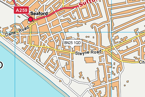 BN25 1QD map - OS VectorMap District (Ordnance Survey) BN25 1QD map - OS VectorMap District (Ordnance Survey)