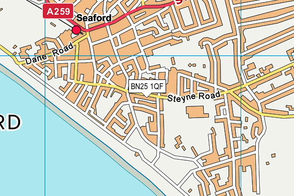 BN25 1QF map - OS VectorMap District (Ordnance Survey) BN25 1QF map - OS VectorMap District (Ordnance Survey)