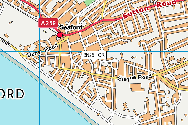 BN25 1QR map - OS VectorMap District (Ordnance Survey)