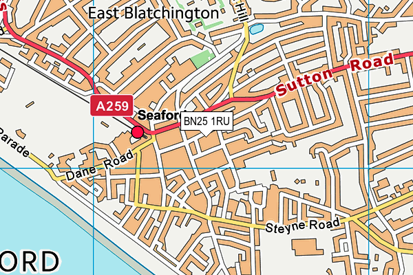 BN25 1RU map - OS VectorMap District (Ordnance Survey) BN25 1RU map - OS VectorMap District (Ordnance Survey)