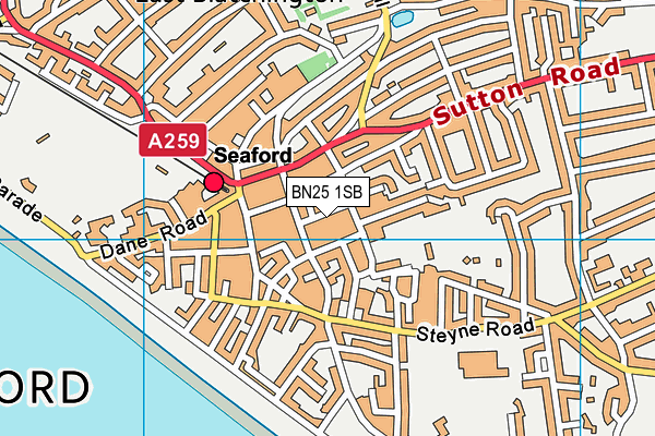 BN25 1SB map - OS VectorMap District (Ordnance Survey)