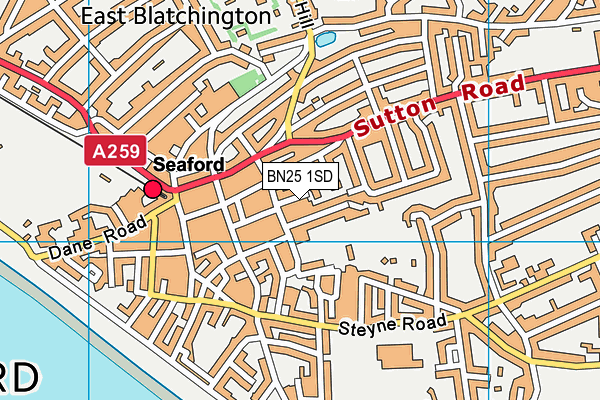 BN25 1SD map - OS VectorMap District (Ordnance Survey) BN25 1SD map - OS VectorMap District (Ordnance Survey)