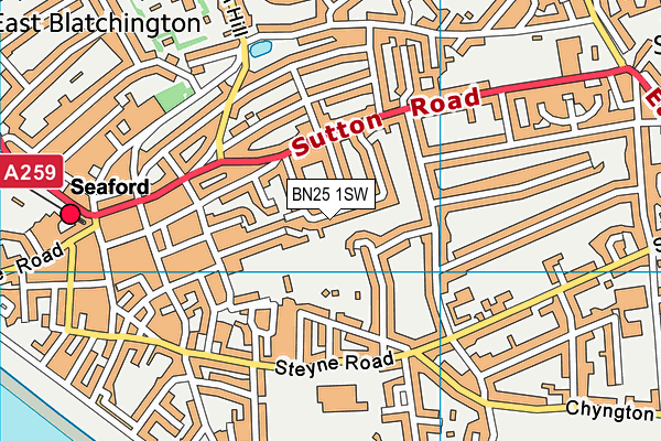 BN25 1SW map - OS VectorMap District (Ordnance Survey) BN25 1SW map - OS VectorMap District (Ordnance Survey)