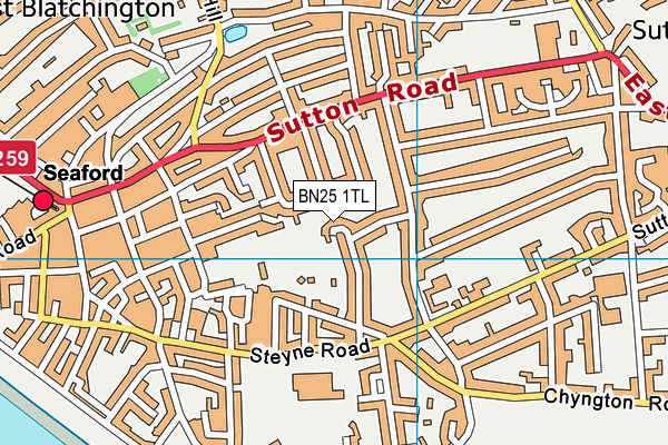 BN25 1TL map - OS VectorMap District (Ordnance Survey) BN25 1TL map - OS VectorMap District (Ordnance Survey)