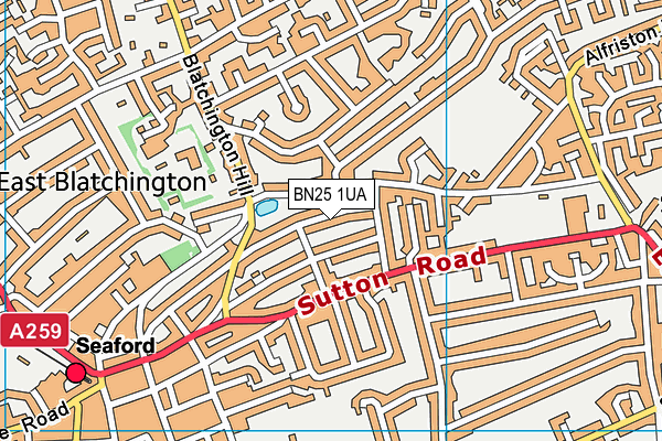 BN25 1UA map - OS VectorMap District (Ordnance Survey) BN25 1UA map - OS VectorMap District (Ordnance Survey)