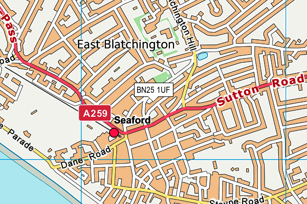 BN25 1UF map - OS VectorMap District (Ordnance Survey) BN25 1UF map - OS VectorMap District (Ordnance Survey)