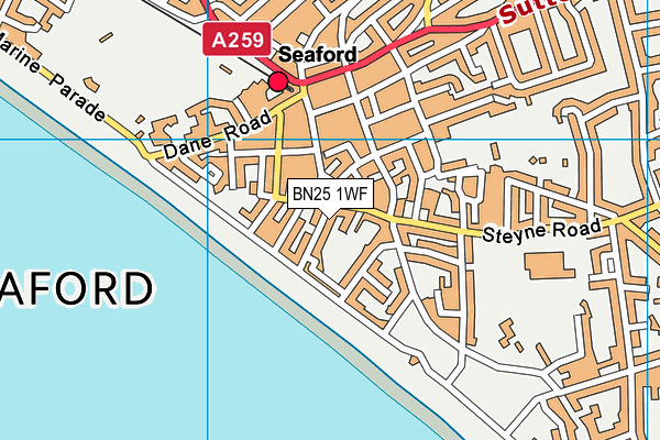 BN25 1WF map - OS VectorMap District (Ordnance Survey) BN25 1WF map - OS VectorMap District (Ordnance Survey)