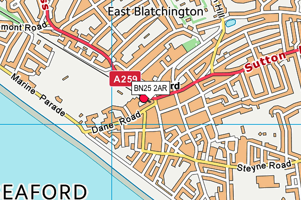 BN25 2AR map - OS VectorMap District (Ordnance Survey)