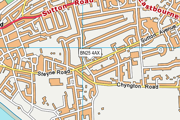 BN25 4AX map - OS VectorMap District (Ordnance Survey) BN25 4AX map - OS VectorMap District (Ordnance Survey)