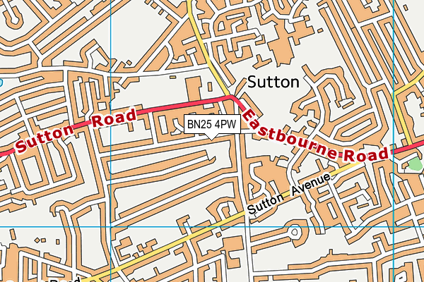 BN25 4PW map - OS VectorMap District (Ordnance Survey) BN25 4PW map - OS VectorMap District (Ordnance Survey)