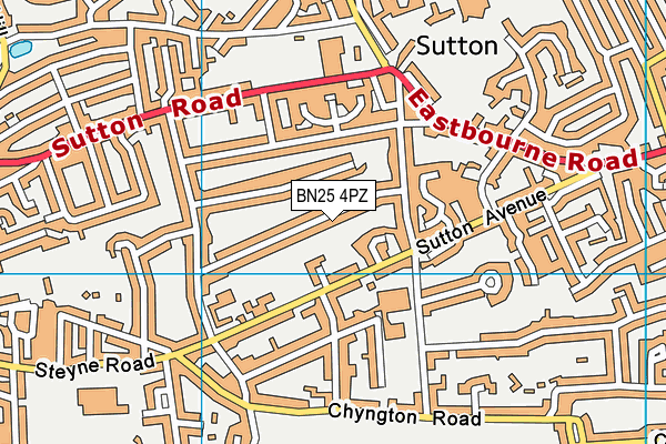 BN25 4PZ map - OS VectorMap District (Ordnance Survey) BN25 4PZ map - OS VectorMap District (Ordnance Survey)