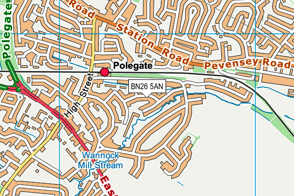 BN26 5AN map - OS VectorMap District (Ordnance Survey) BN26 5AN map - OS VectorMap District (Ordnance Survey)