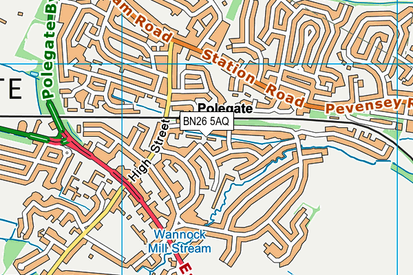 BN26 5AQ map - OS VectorMap District (Ordnance Survey)